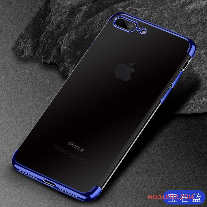 Futerał iPhone 8 Miękki Na Telefon Anti-fall, Etui iPhone 8 Silikonowe Niebieski Przezroczysty