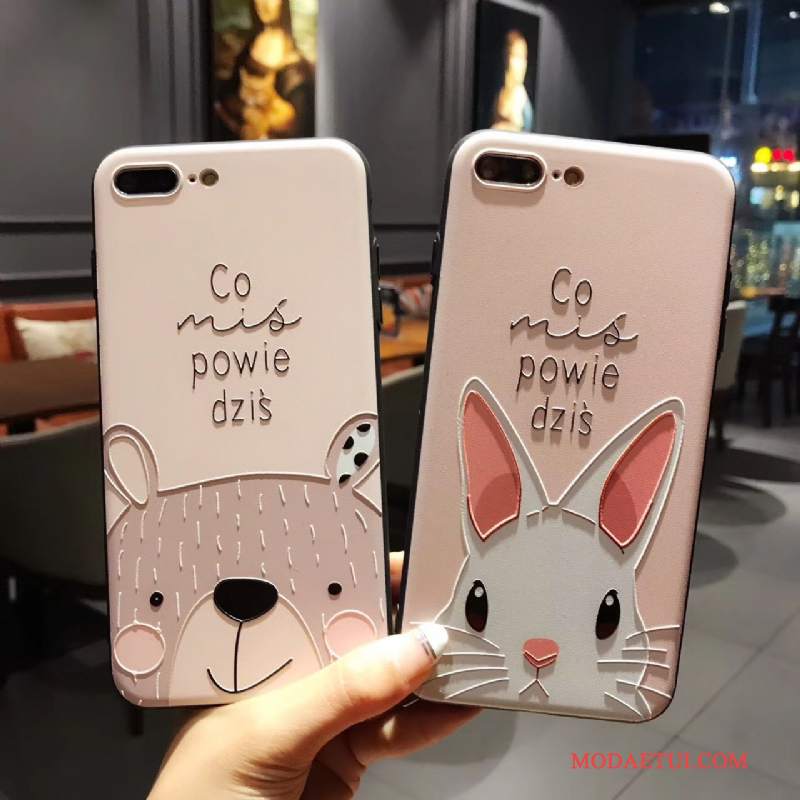 Futerał iPhone 8 Plus Ochraniacz Bunny Osobowość, Etui iPhone 8 Plus Torby Różowena Telefon