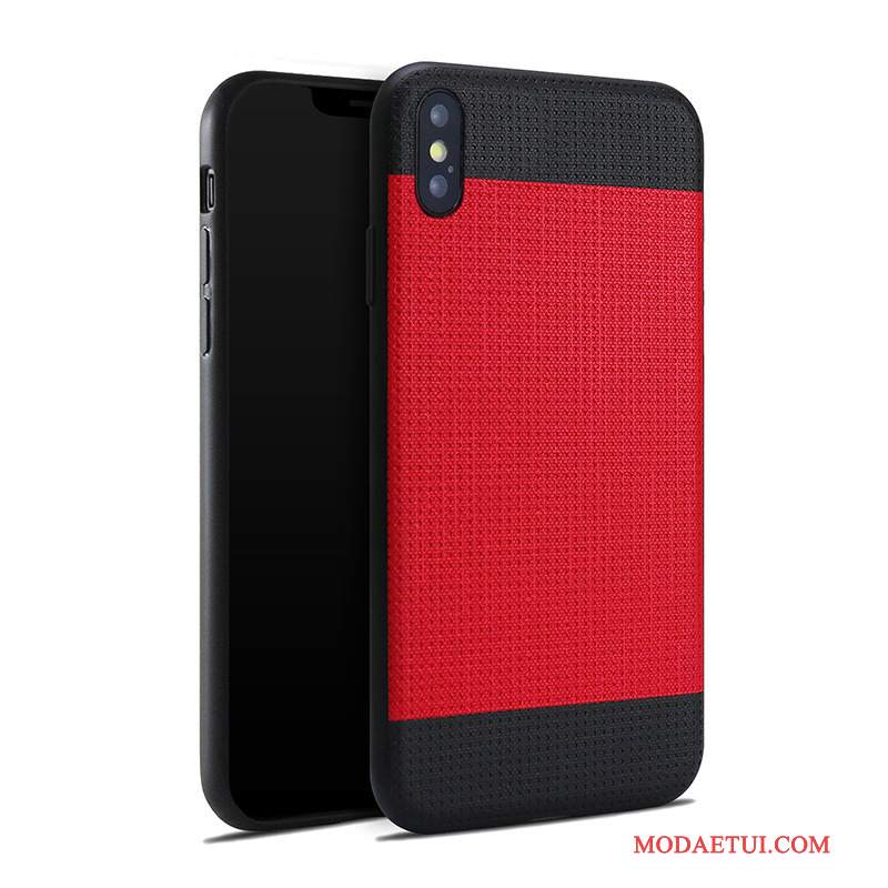 Futerał iPhone 8 Plus Skóra Czarny Czerwony, Etui iPhone 8 Plus Silikonowe Nowy Tendencja