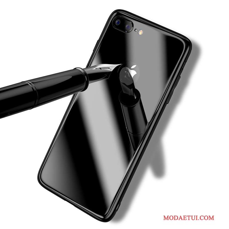 Futerał iPhone 8 Plus Torby Czarnyna Telefon, Etui iPhone 8 Plus Szkło Hartowane Anti-fall
