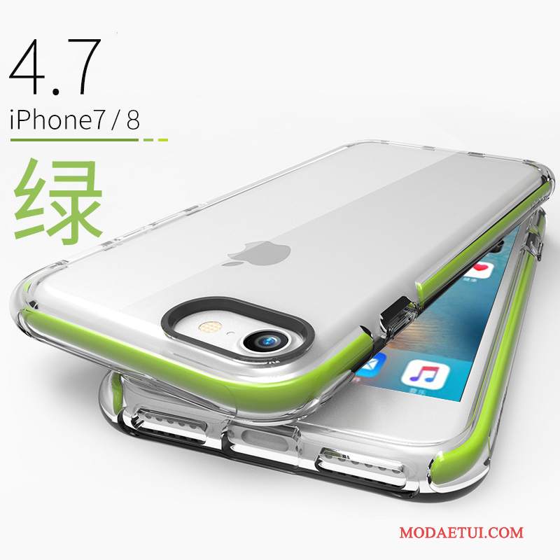 Futerał iPhone 8 Torby Nowy Przezroczysty, Etui iPhone 8 Miękki Zielony Anti-fall