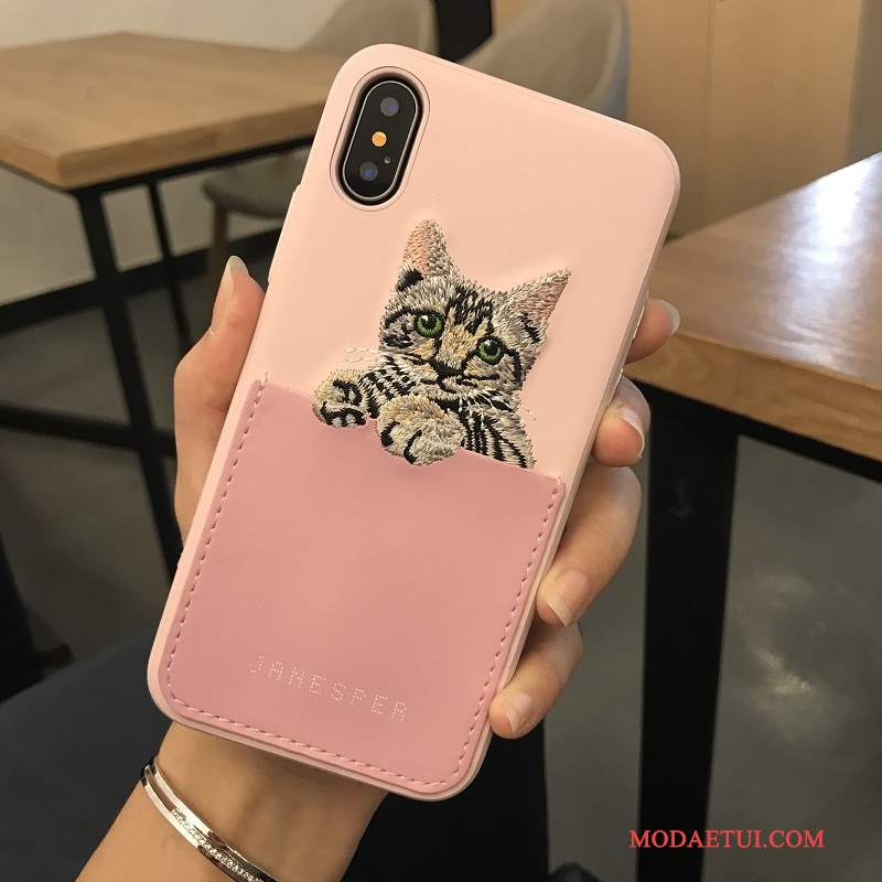 Futerał iPhone X Silikonowe Kotek Jakość, Etui iPhone X Skóra Różowe Piękny