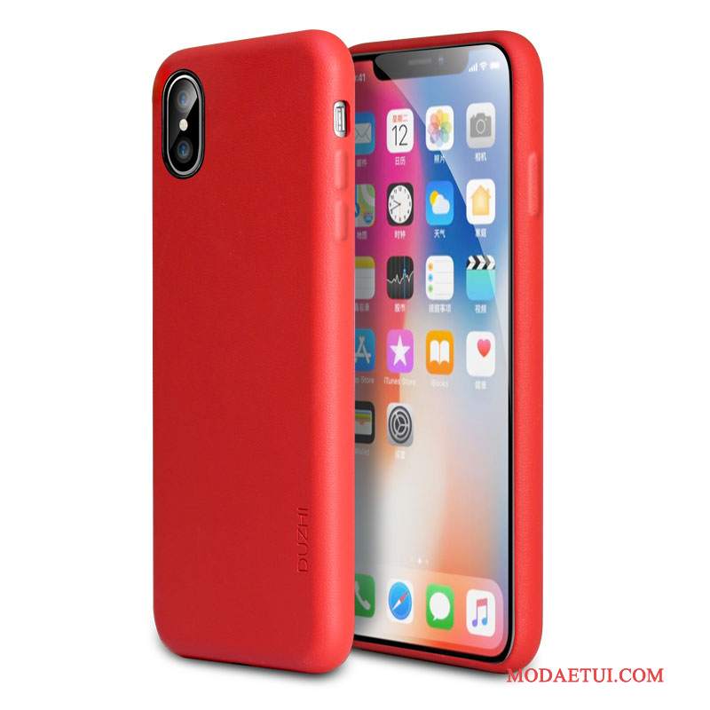 Futerał iPhone X Torby Anti-fall Tendencja, Etui iPhone X Skóra Czerwonyna Telefon