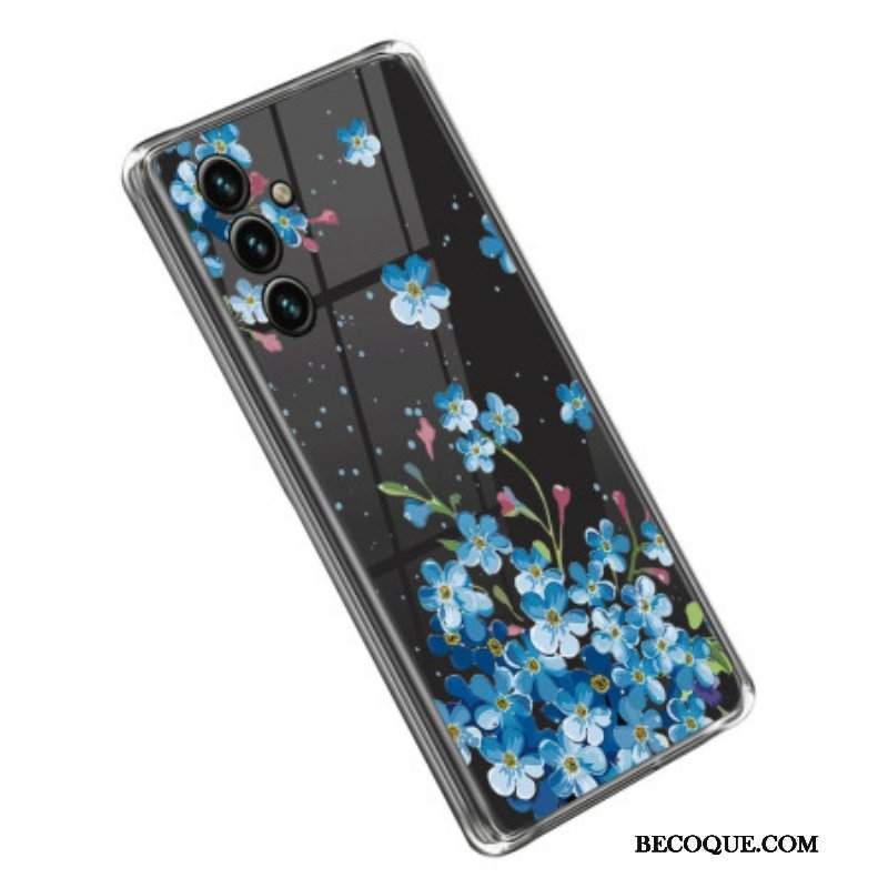 Futerały do Samsung Galaxy A14 / A14 5G Bezszwowi Błękitni Kwiaty
