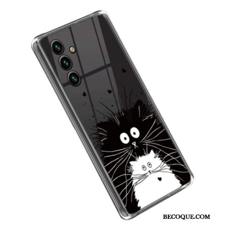 Futerały do Samsung Galaxy A14 / A14 5G Przezroczysty Biały Kot Czarny Kot