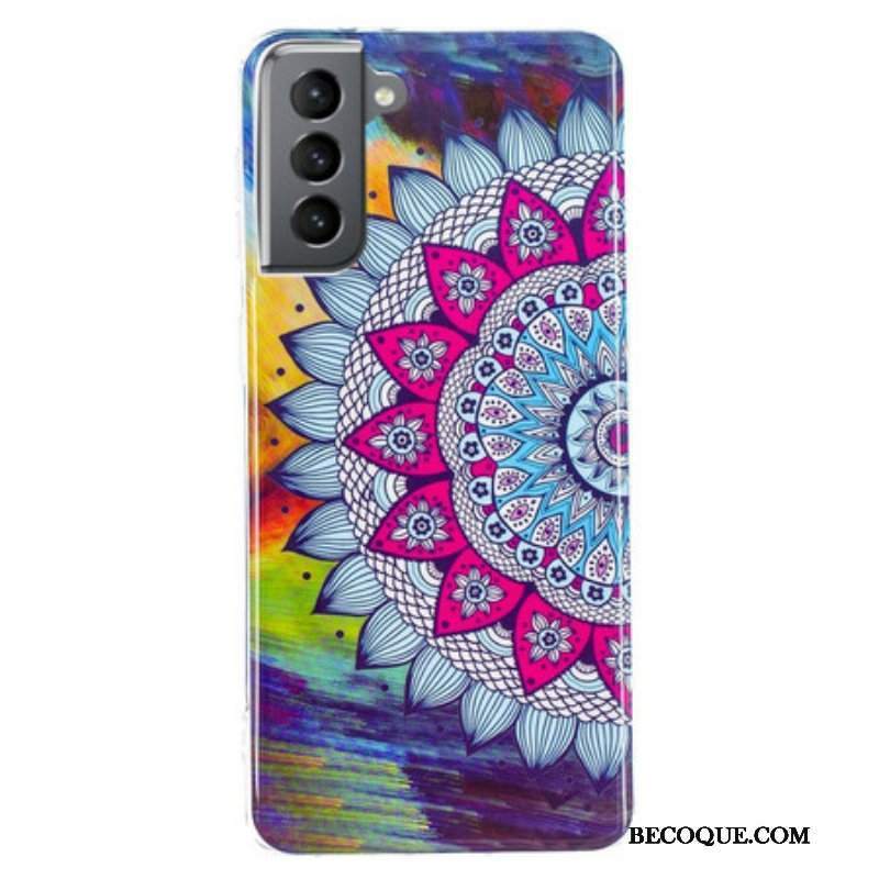 Futerały do Samsung Galaxy S21 FE Fluorescencyjna Kolorowa Mandala