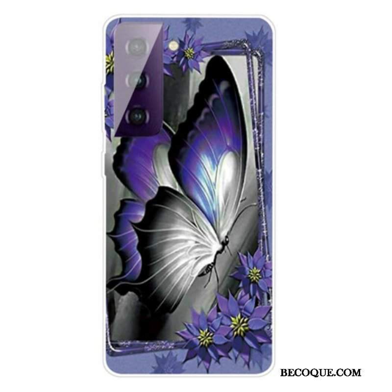 Futerały do Samsung Galaxy S21 Plus 5G Królewski Motyl