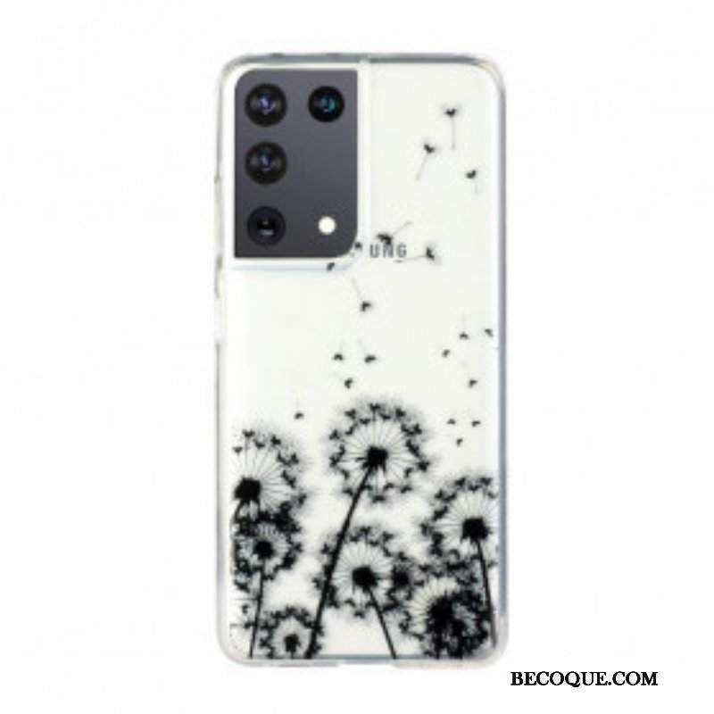 Futerały do Samsung Galaxy S21 Ultra 5G Bezszwowi Czarni Dandelions