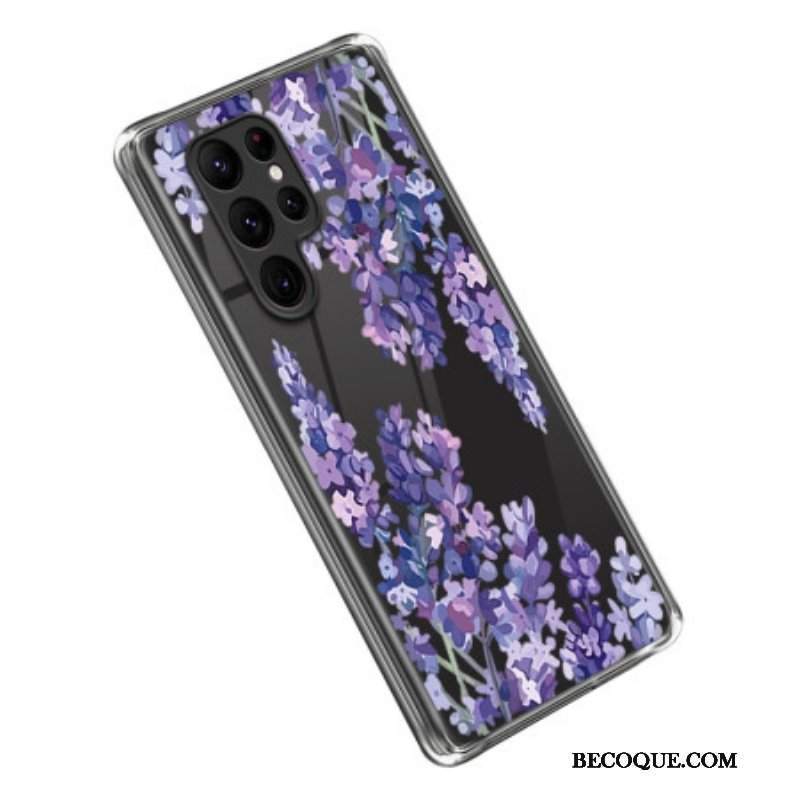Futerały do Samsung Galaxy S23 Ultra 5G Bezszwowe Purpurowe Kwiaty