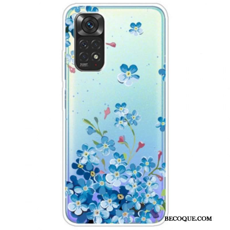 Futerały do Xiaomi Redmi Note 11 / 11S Bukiet Niebieskich Kwiatów