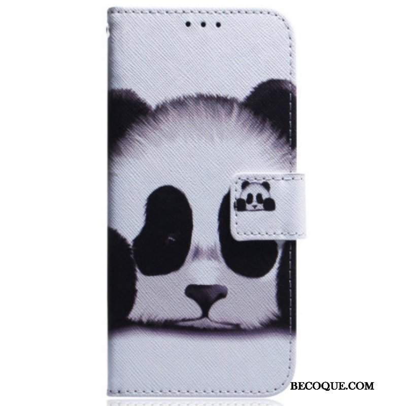 Skórzany Futerał do Samsung Galaxy S23 5G z Łańcuch Moja Panda Na Smyczy