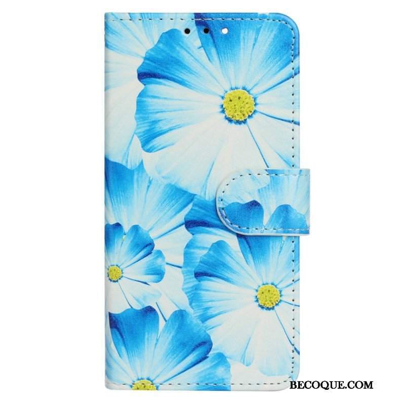 Skórzany Futerał do Samsung Galaxy S23 Ultra 5G Kwiaty
