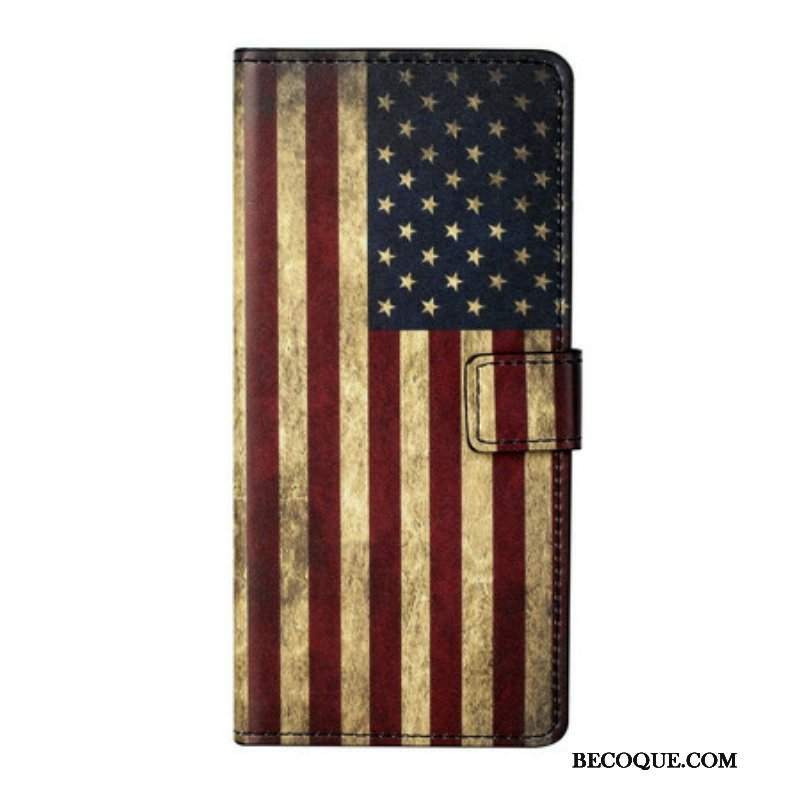 Skórzany Futerał do iPhone 13 Pro Flaga Usa