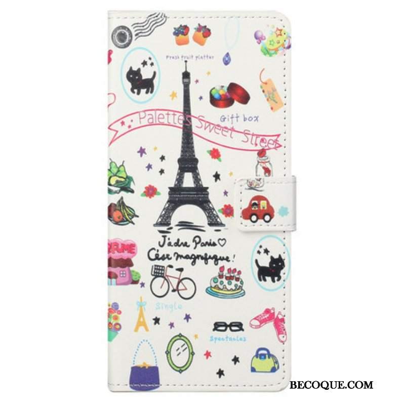 Skórzany Futerał do iPhone 13 Pro Max Kocham Paryż