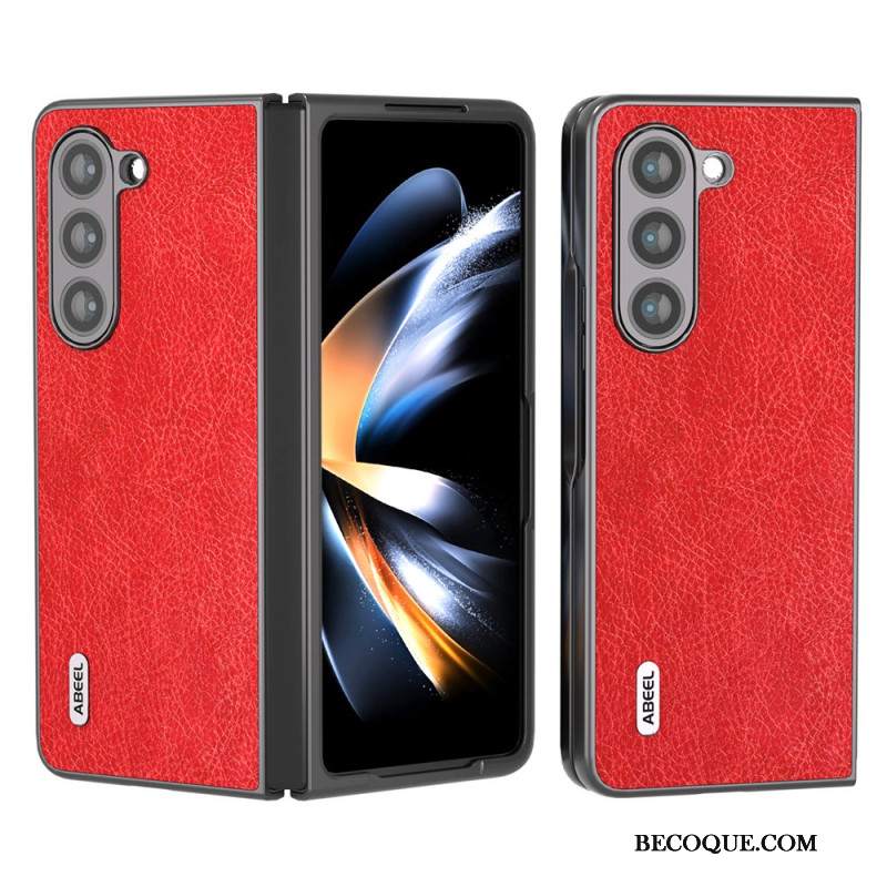 Etui Do Samsung Galaxy Z Fold 5 Liczi Ze Sztucznej Skóry Abeel