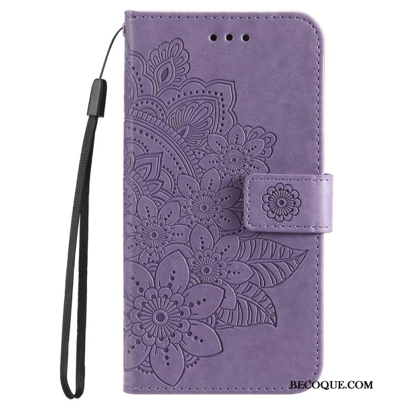 Etui Folio Do Huawei Nova 12 Se Kwiatowy Wzór Z Paskiem