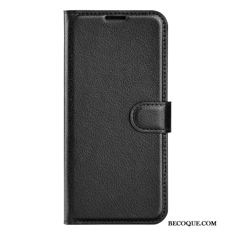 Etui Folio Do Oneplus 12 5g Klasyczna Sztuczna Skóra Litchi