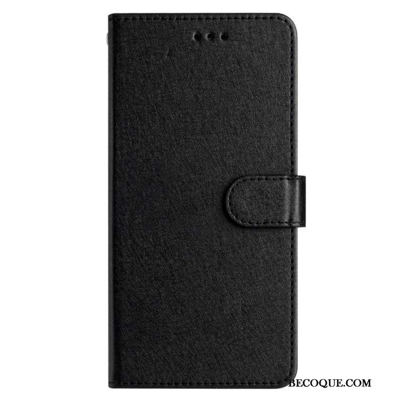 Etui Folio Do Oppo A98 5g Jedwabna Tekstura Na Ramiączkach