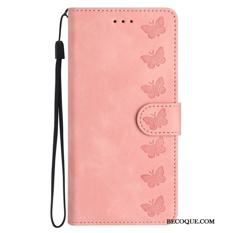 Etui Folio Do Samsung Galaxy A15 5g Fryz Motylkowy Z Paskiem