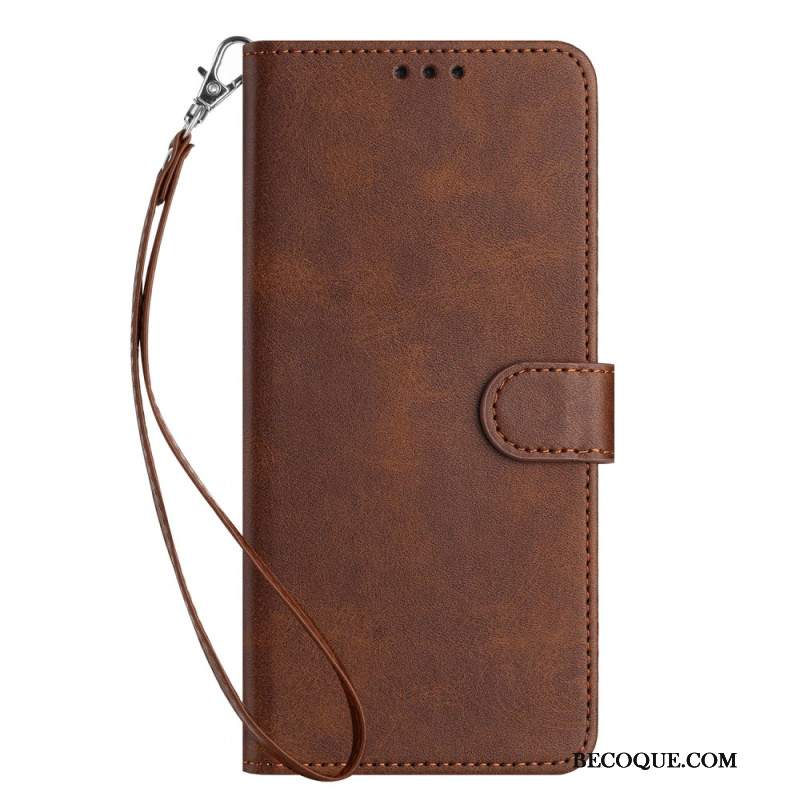 Etui Folio Do Samsung Galaxy A16 5g Gładka Skóra Z Paskiem