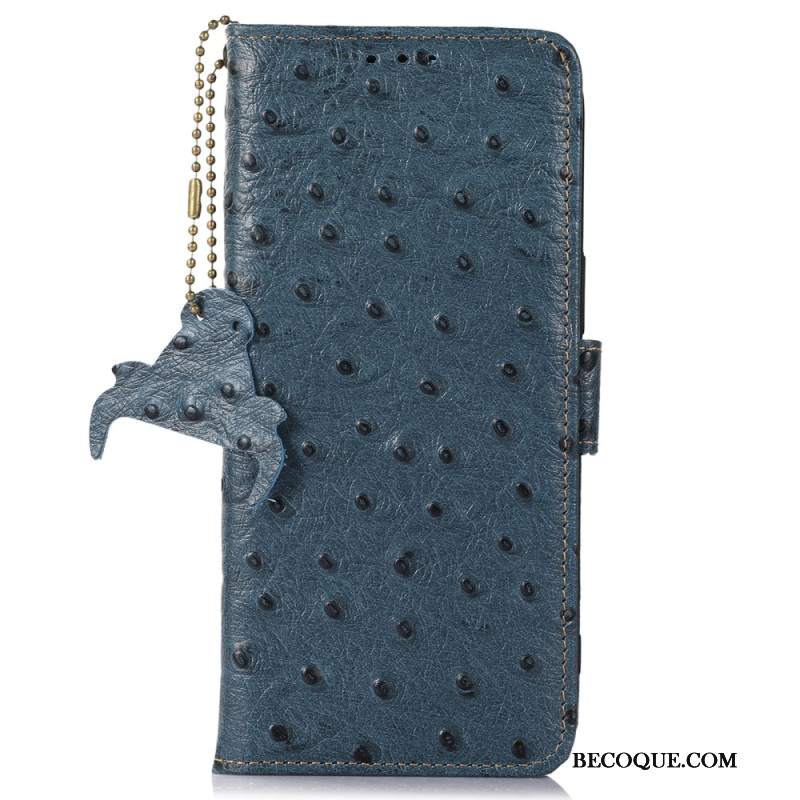 Etui Folio Do Samsung Galaxy A16 5g Skóra O Fakturze Strusia