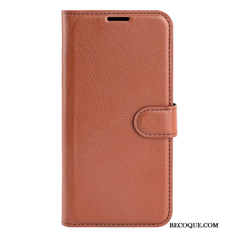 Etui Folio Do Samsung Galaxy A55 5g Klasyczna Sztuczna Skóra Litchi