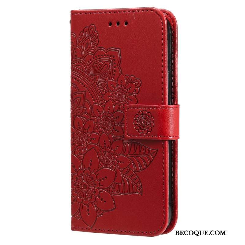 Etui Folio Do Samsung Galaxy S24 5g Kwiatowa Mandala Ze Smyczą