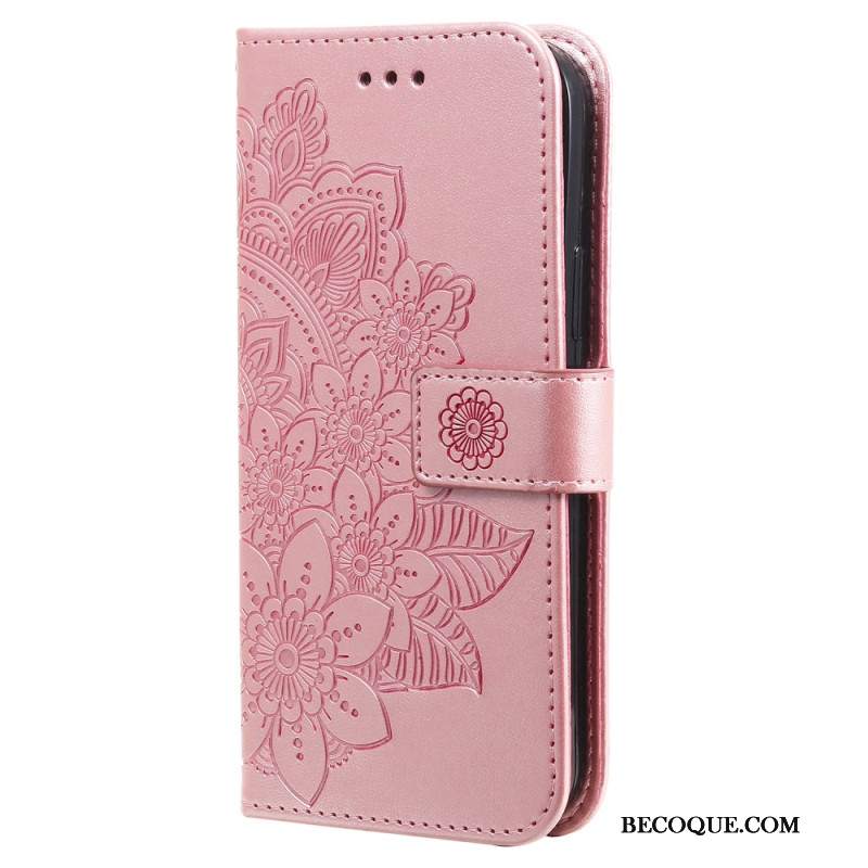 Etui Folio Do Samsung Galaxy S24 5g Kwiatowa Mandala Ze Smyczą