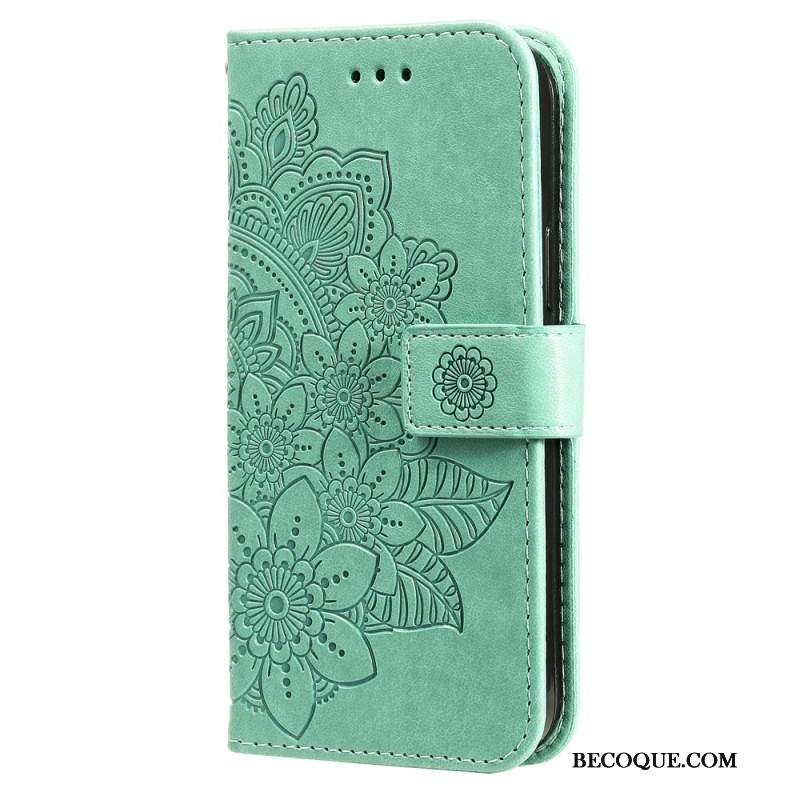 Etui Folio Do Samsung Galaxy S24 5g Kwiatowa Mandala Ze Smyczą