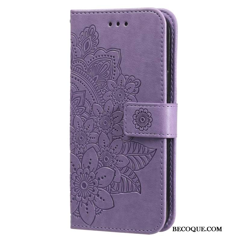 Etui Folio Do Samsung Galaxy S24 5g Kwiatowa Mandala Ze Smyczą