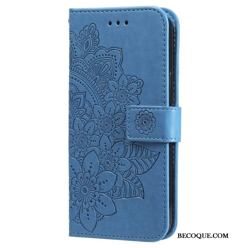 Etui Folio Do Samsung Galaxy S24 5g Kwiatowa Mandala Ze Smyczą