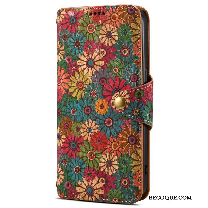 Etui Folio Do Samsung Galaxy S24 5g Nadruk Kwiatowy