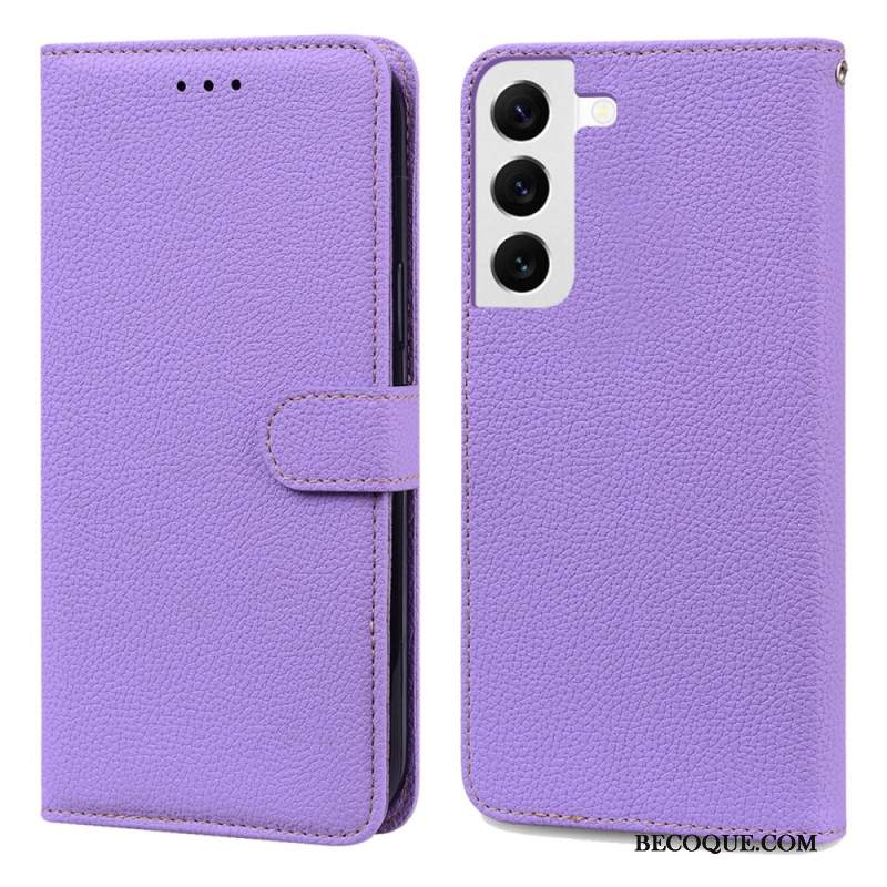 Etui Folio Do Samsung Galaxy S24 5g Sztuczna Skóra Litchi Z Paskiem
