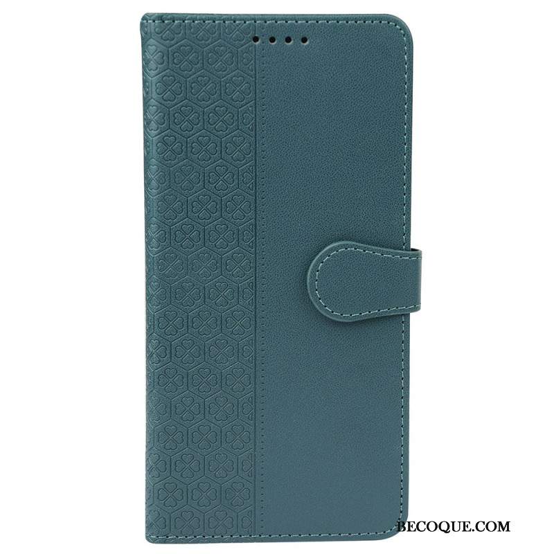Etui Folio Do Samsung Galaxy S24 Fe Wzór CZterolistnej Koniczyny