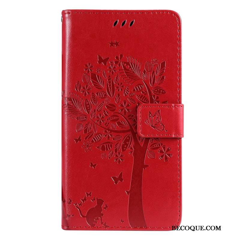 Etui Folio Do Samsung Galaxy S24 Plus 5g Kot Pod Drzewkiem Ze Smyczą