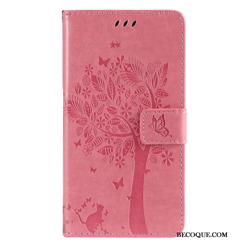 Etui Folio Do Samsung Galaxy S24 Plus 5g Kot Pod Drzewkiem Ze Smyczą