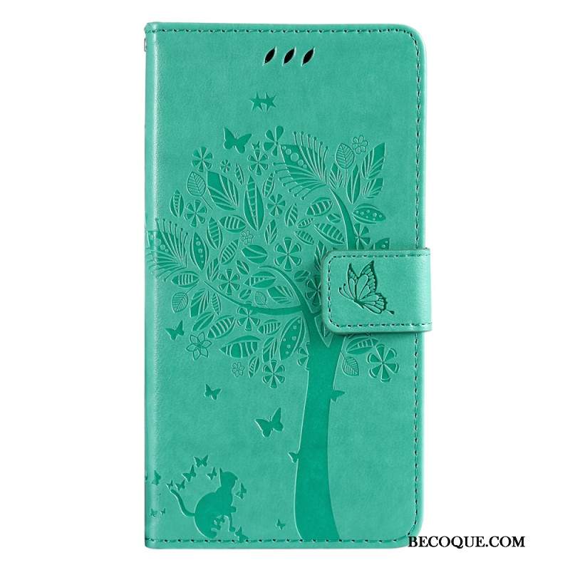 Etui Folio Do Samsung Galaxy S24 Plus 5g Kot Pod Drzewkiem Ze Smyczą