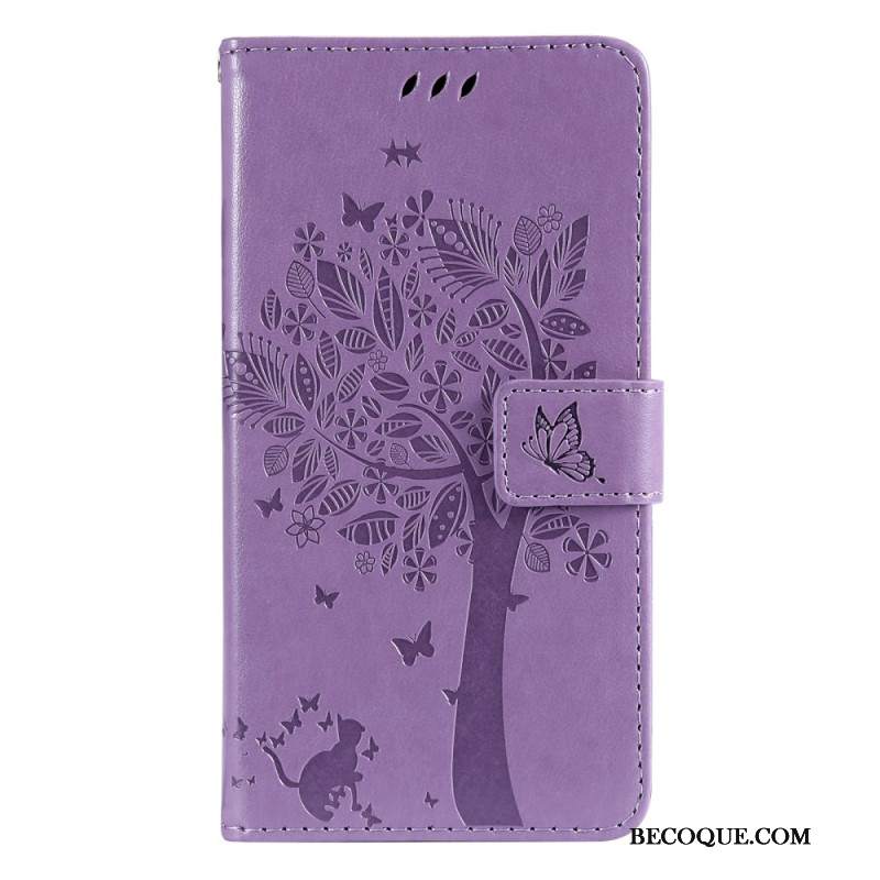 Etui Folio Do Samsung Galaxy S24 Plus 5g Kot Pod Drzewkiem Ze Smyczą