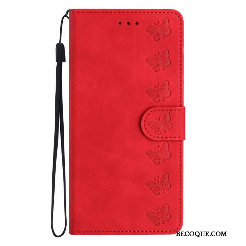 Etui Folio Do Samsung Galaxy S24 Ultra 5g Fryz Motylkowy Z Paskiem