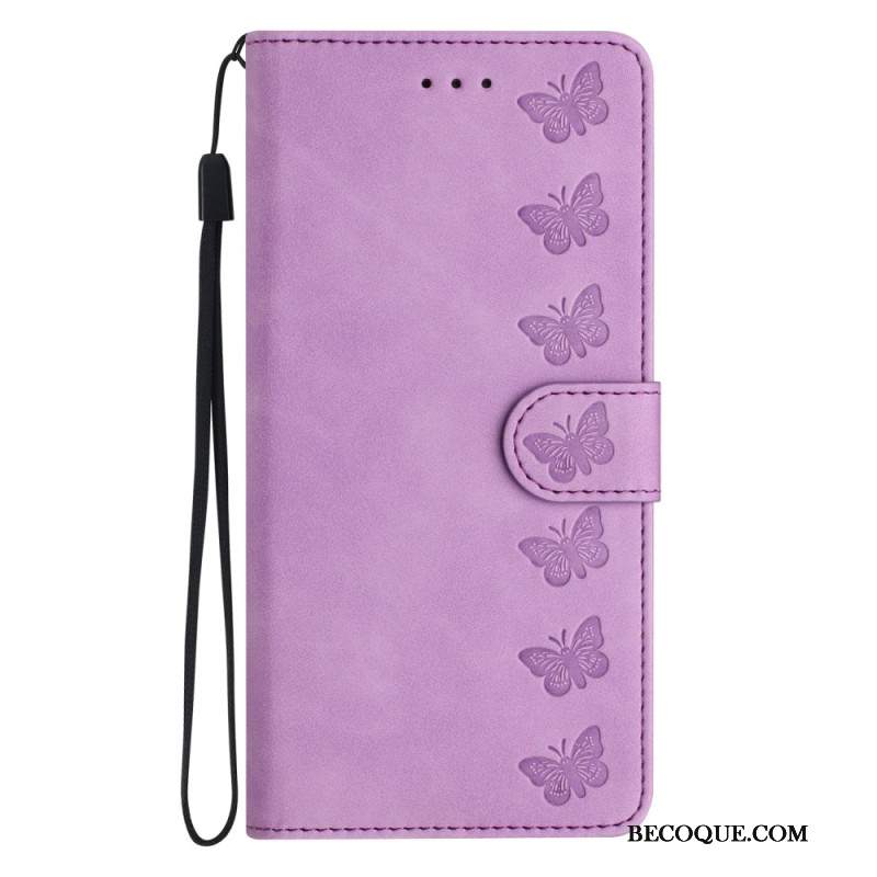 Etui Folio Do Samsung Galaxy S24 Ultra 5g Fryz Motylkowy Z Paskiem