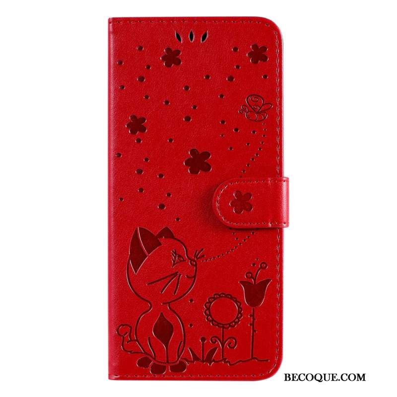 Etui Folio Do Xiaomi 14 Ultra Pszczoły I Kot Z Paskiem