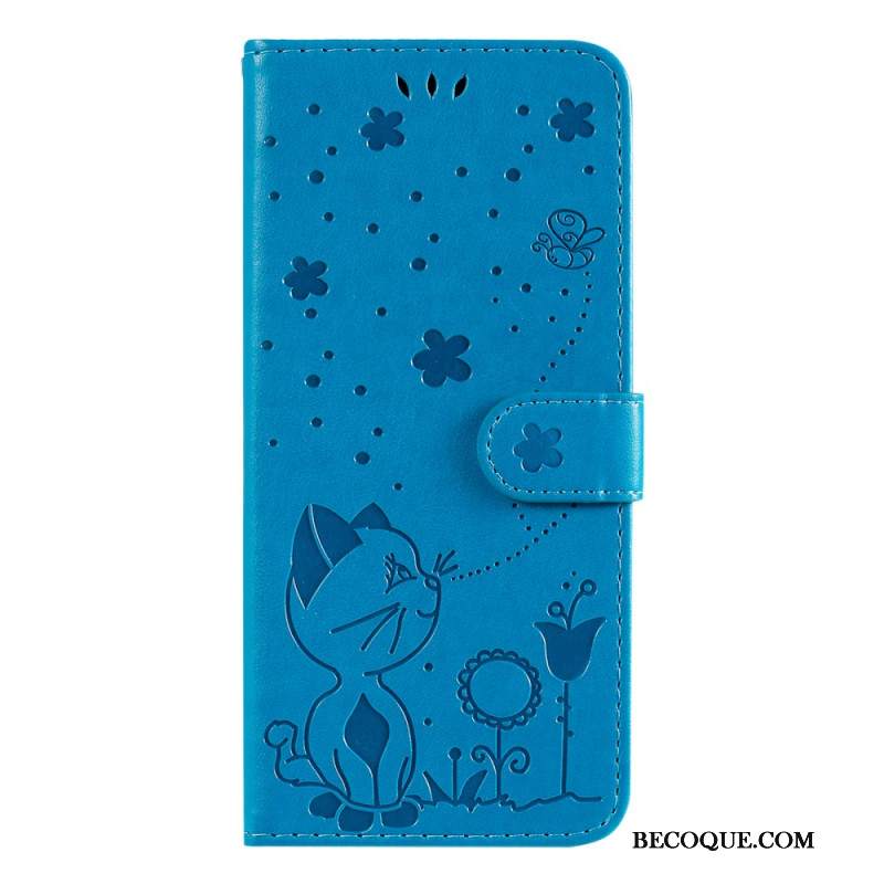Etui Folio Do Xiaomi 14 Ultra Pszczoły I Kot Z Paskiem