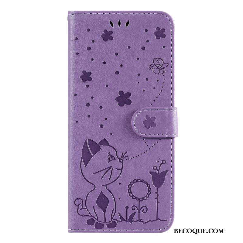 Etui Folio Do Xiaomi 14 Ultra Pszczoły I Kot Z Paskiem