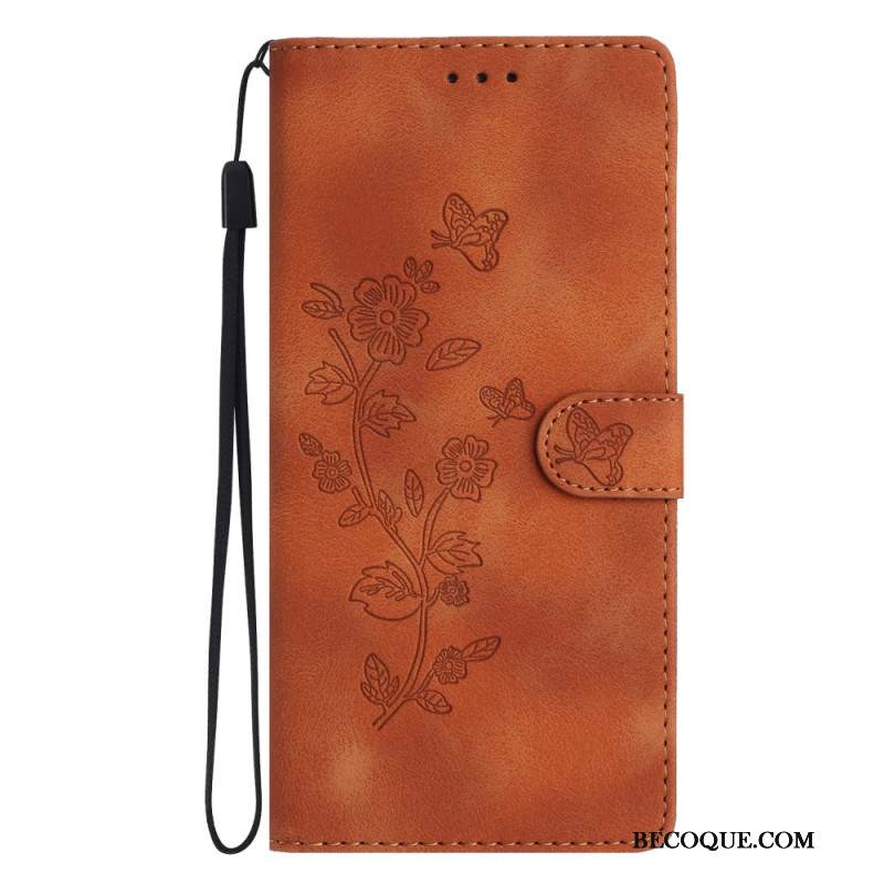 Etui Folio Do Xiaomi 14t Pro Kwiatowy Wzór Z Paskiem
