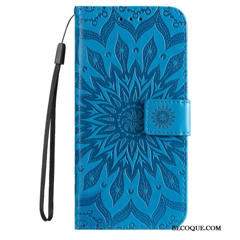 Etui Folio Do iPhone 16 Pro Mandala Ze Smyczą