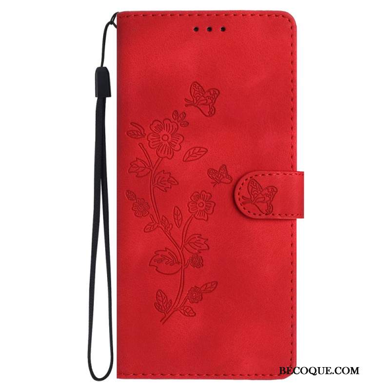 Etui Folio Do iPhone 16 Pro Nadruk W Kwiatowy Wzór