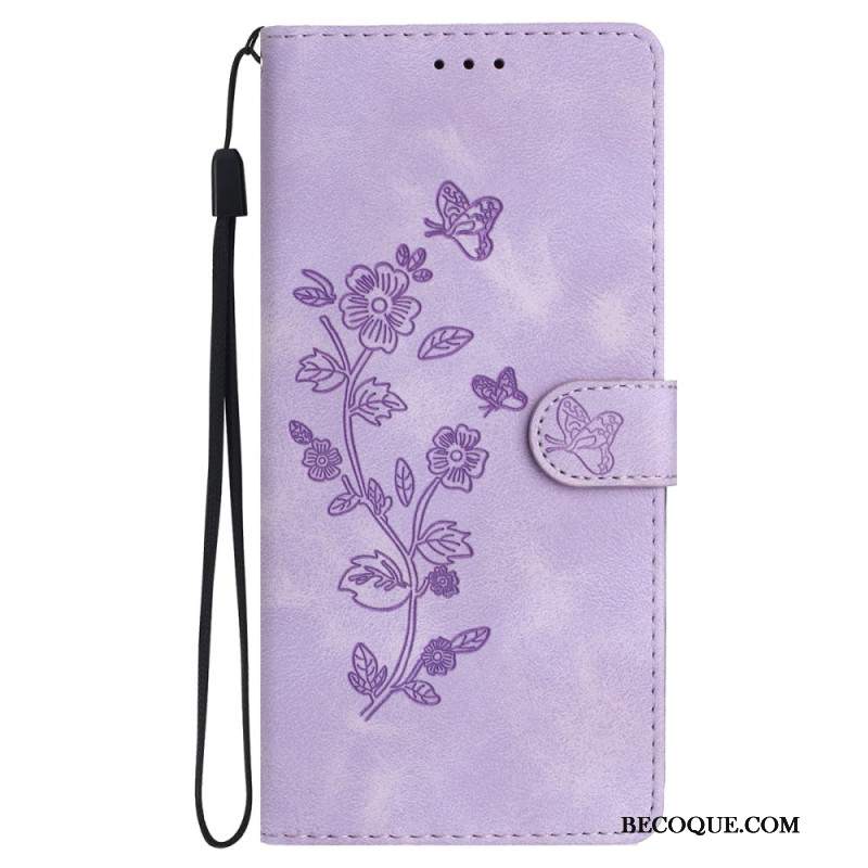 Etui Folio Do iPhone 16 Pro Nadruk W Kwiatowy Wzór