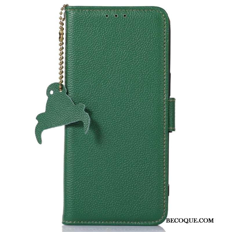 Etui Folio Do iPhone 16 Pro Skóra O Fakturze Litchi