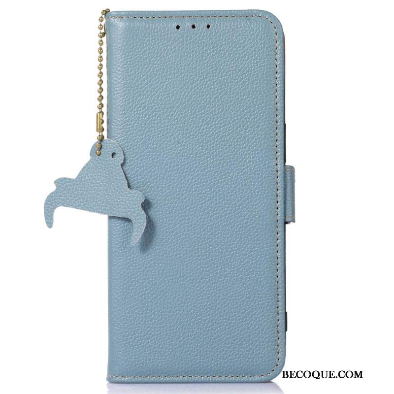 Etui Folio Do iPhone 16 Pro Skóra O Fakturze Litchi