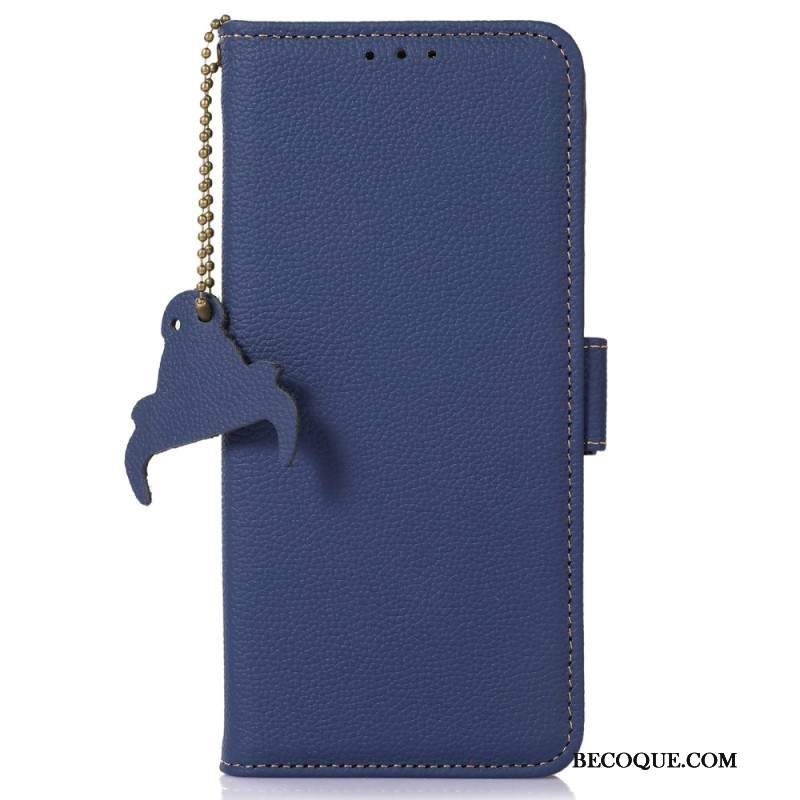 Etui Folio Do iPhone 16 Pro Skóra O Fakturze Litchi
